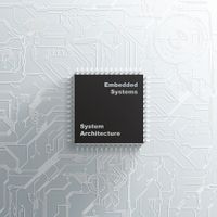Microprocessor on black abstract background